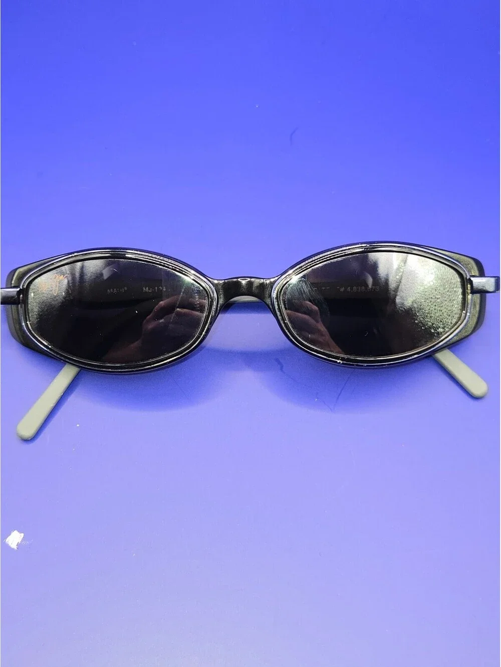 Vintage Maui Jim Black Oval Sunglasses MJ-173, Made in Italy